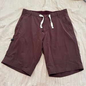 Men's Burgundy Athletic Shorts with Drawstring